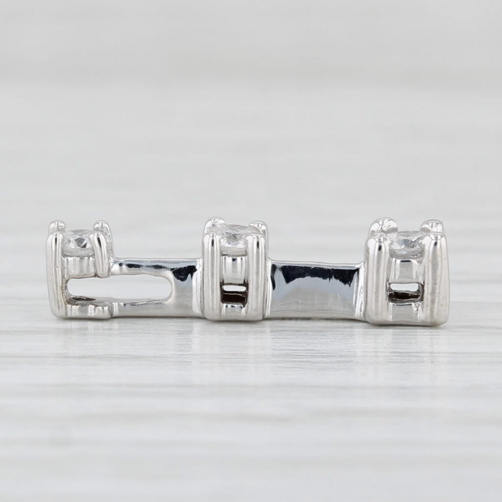 Light Gray 0.22ctw Diamond 3-Stone Journey Pendant 10k White Gold