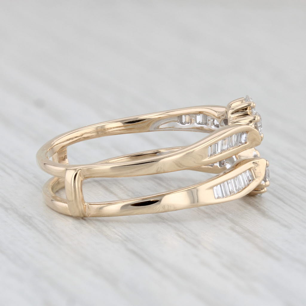 Light Gray 0.52tw Diamond Ring Jacket Guard 14k Yellow Gold Size 6 Wedding Bridal