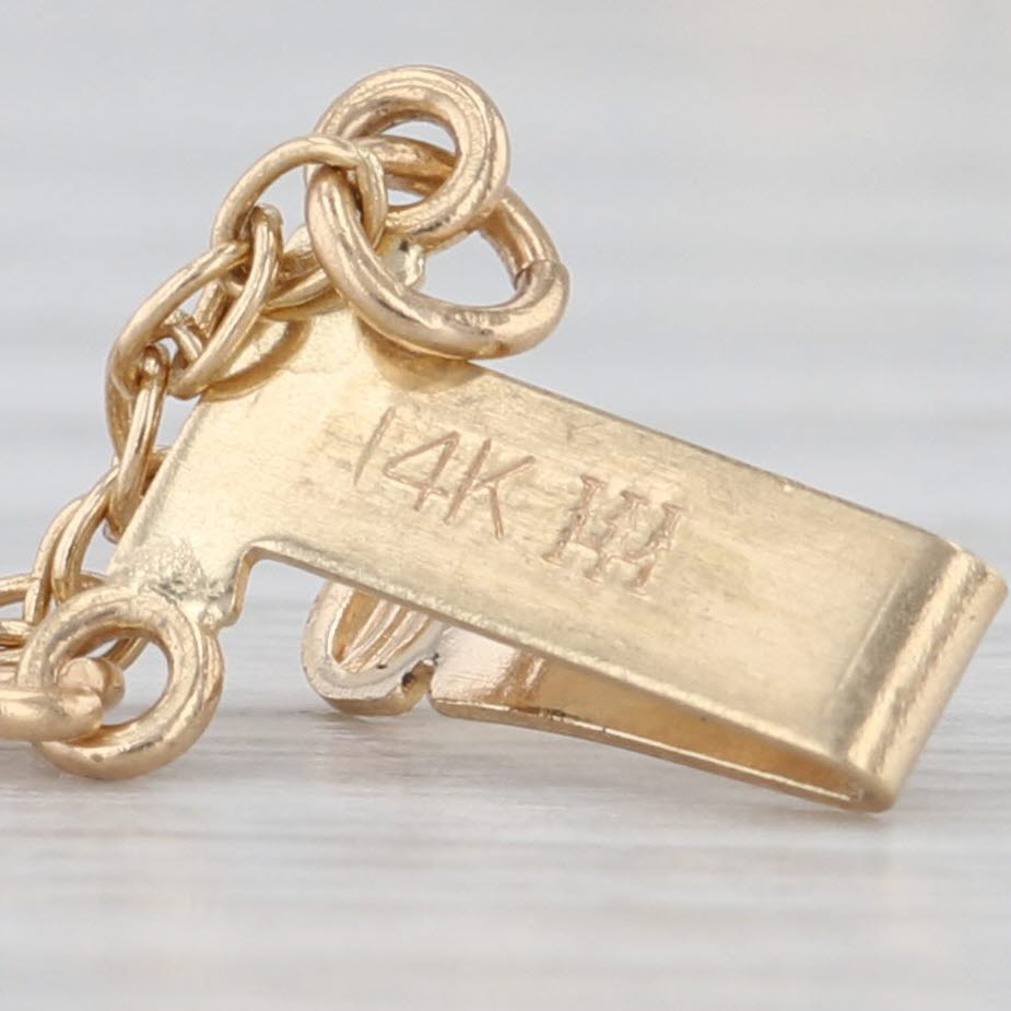 Vintage Slide Charm Bracelet 14k Yellow Gold 7" Rope Chain Ornate Filigree Clasp