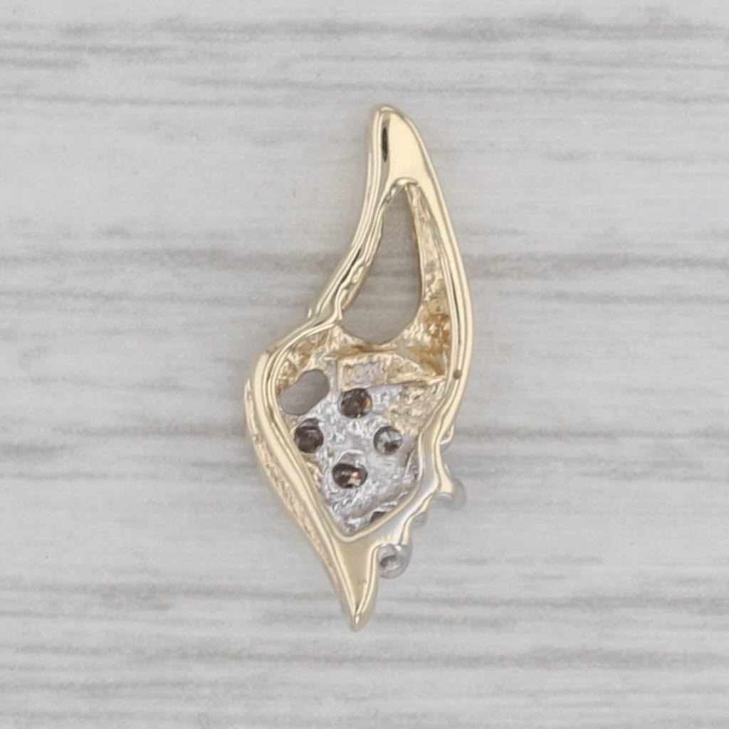 Gray 0.12ctw Diamond Cluster Drop Pendant 10k Yellow Gold