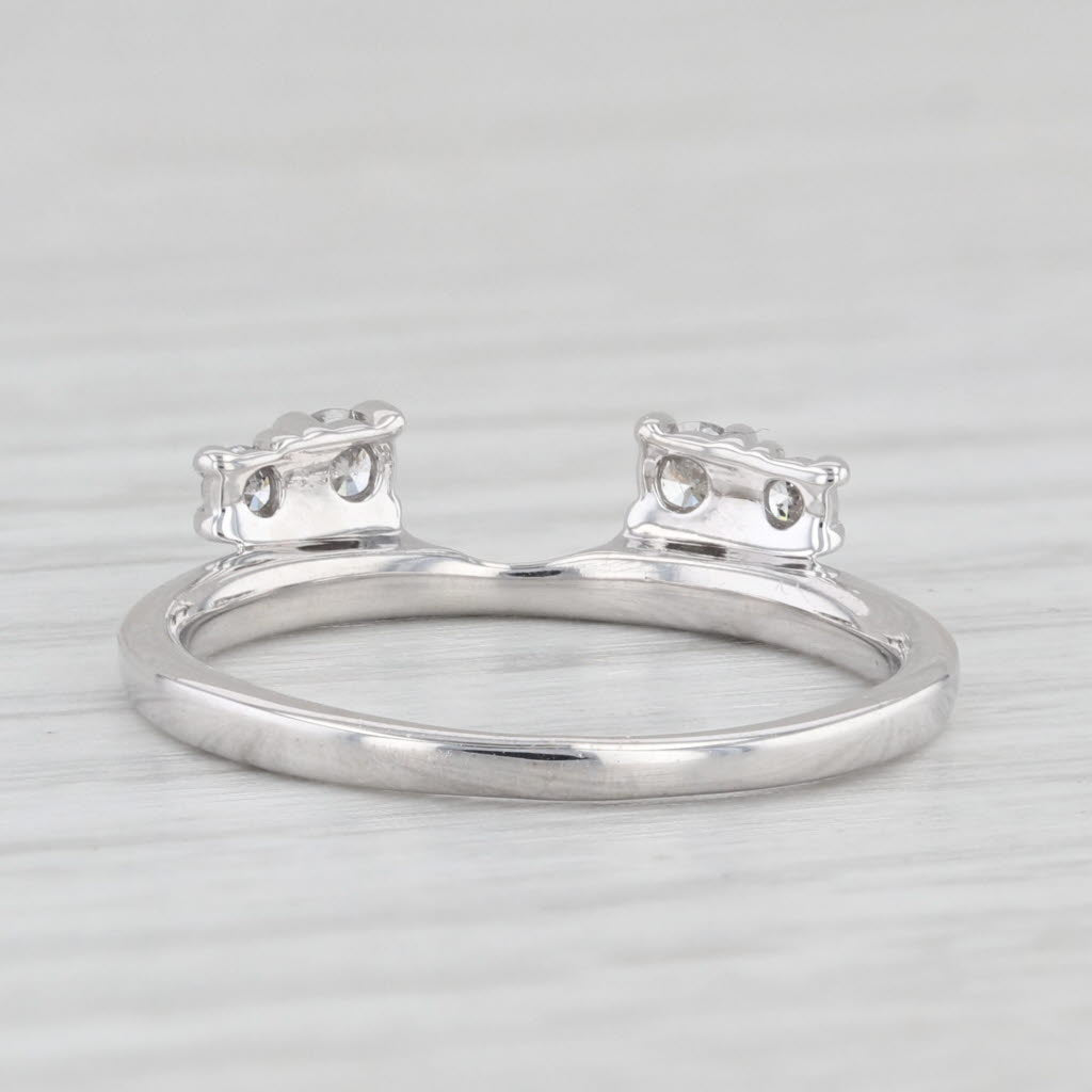 Light Gray 0.16ctw Diamond Ring Guard Enhancer Wedding Band 14k White Gold Size 5.25