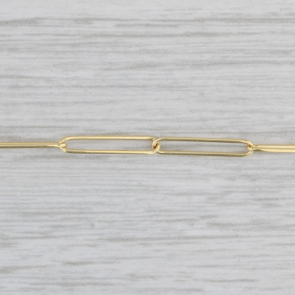 Gray New Petite Paper Clip Chain Necklace 14k Yellow Gold 18" 2.8mm