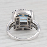 Le Vian 3.42ctw Blue Topaz Sapphire Diamond Halo Ring 14k White Gold Size 6.5