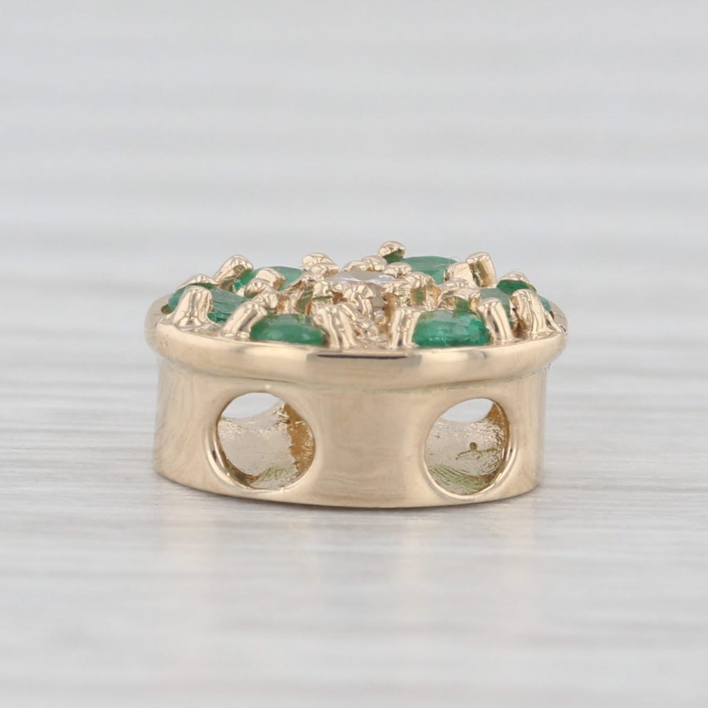 Light Gray Richard Klein 0.39ctw Emerald Diamond Slide Bracelet Charm 14k Gold Vintage