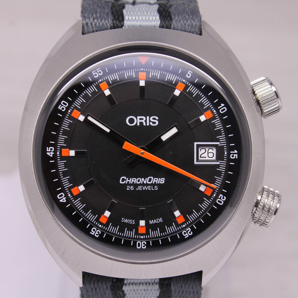 Oris ChronOris Mens 39mm Steel Automatic Watch Boxes Swiss Ref 01 733 7737 4054