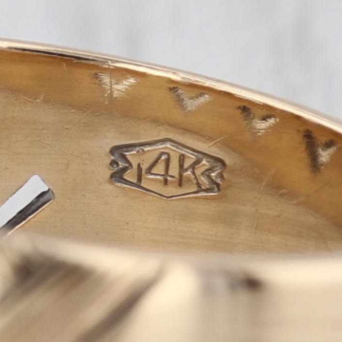 Lattice Work Cross Hatch Cross Ring 14k Yellow Gold Size 11-11.25 Men's Band