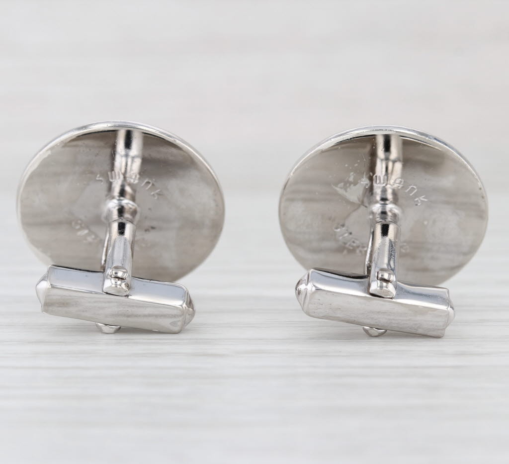 Masonic Cufflinks Sterling Silver Blue Lodge Square Compass Vintage Men's