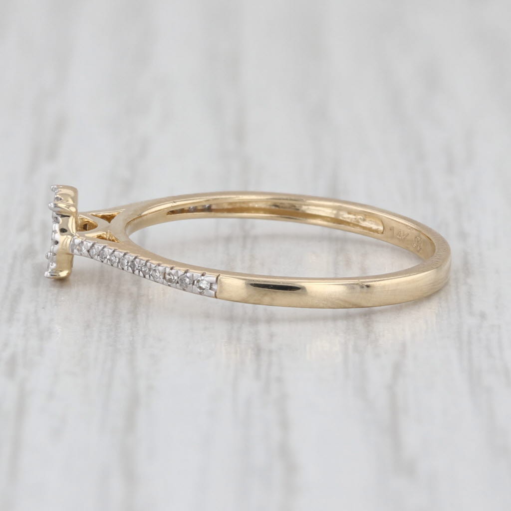 0.14ctw Diamond Cluster Engagement Ring 14k Yellow Gold Size 7.25