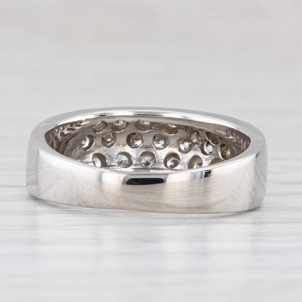 Light Gray 0.47ctw Diamond Wedding Band 14k White Gold Size 5.5 Stackable Ring