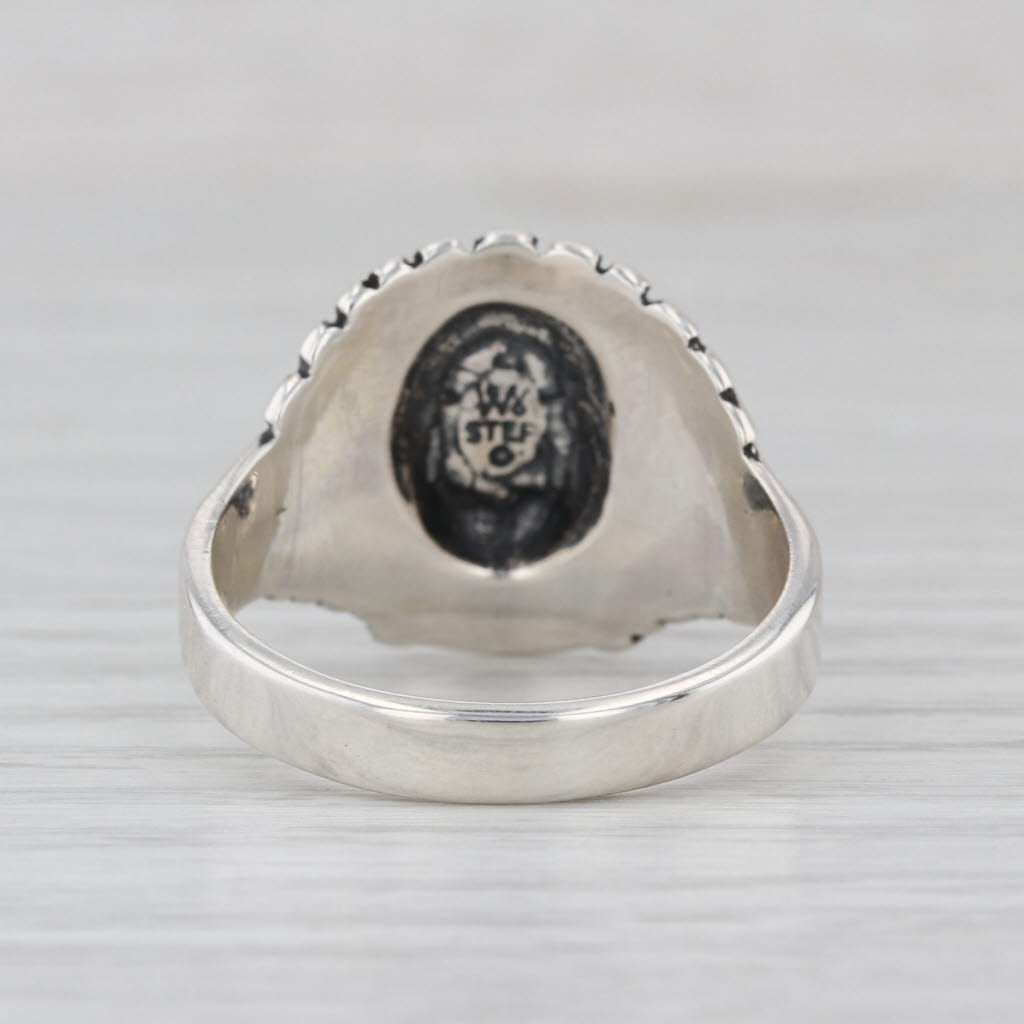 Men's Figural Indian Head Ring Sterling Silver Size 11.25
