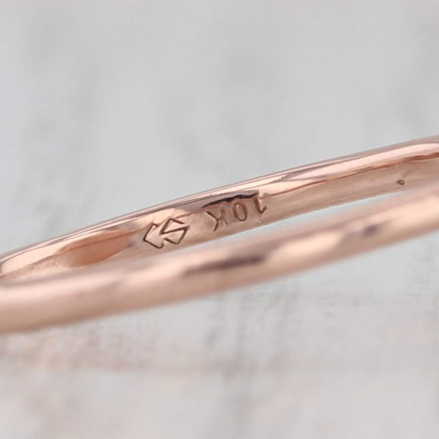 Heart Framed Engraved H Diamond Halo Ring 10k Rose Gold Size 6 Signet