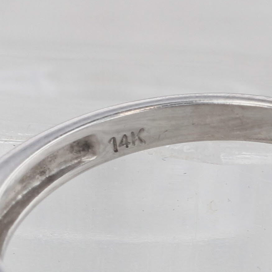 Light Gray 0.52ctw Diamond Wedding Band 14k White Gold Anniversary Ring Size 7.25 Stackable