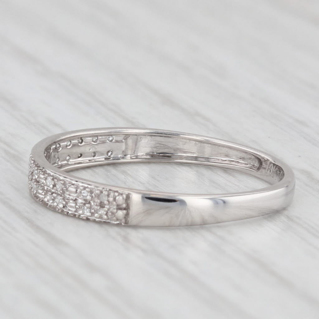 Light Gray Diamond Band 10k White Gold Size 7 Stackable Wedding Ring