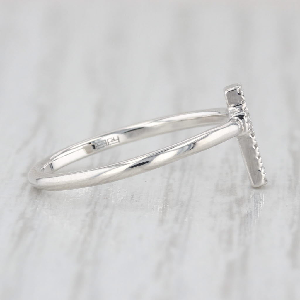 Effy Diamond Cross Ring Sterling Silver Size 7