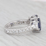 7.80ctw Violet & White Cubic Zirconia Ring Sterling Silver Size 5