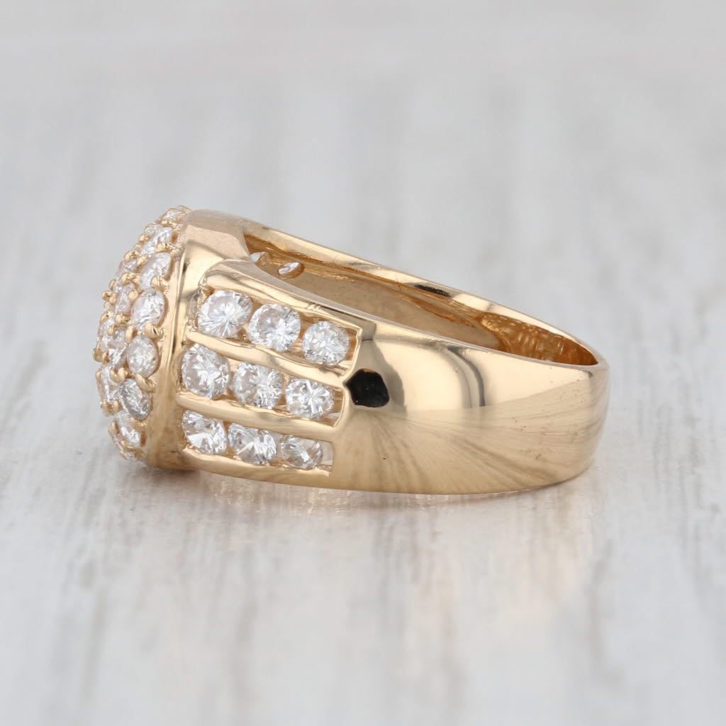1.20ctw Pave Diamond Overlay Ring 14k Yellow Gold Size 5.25