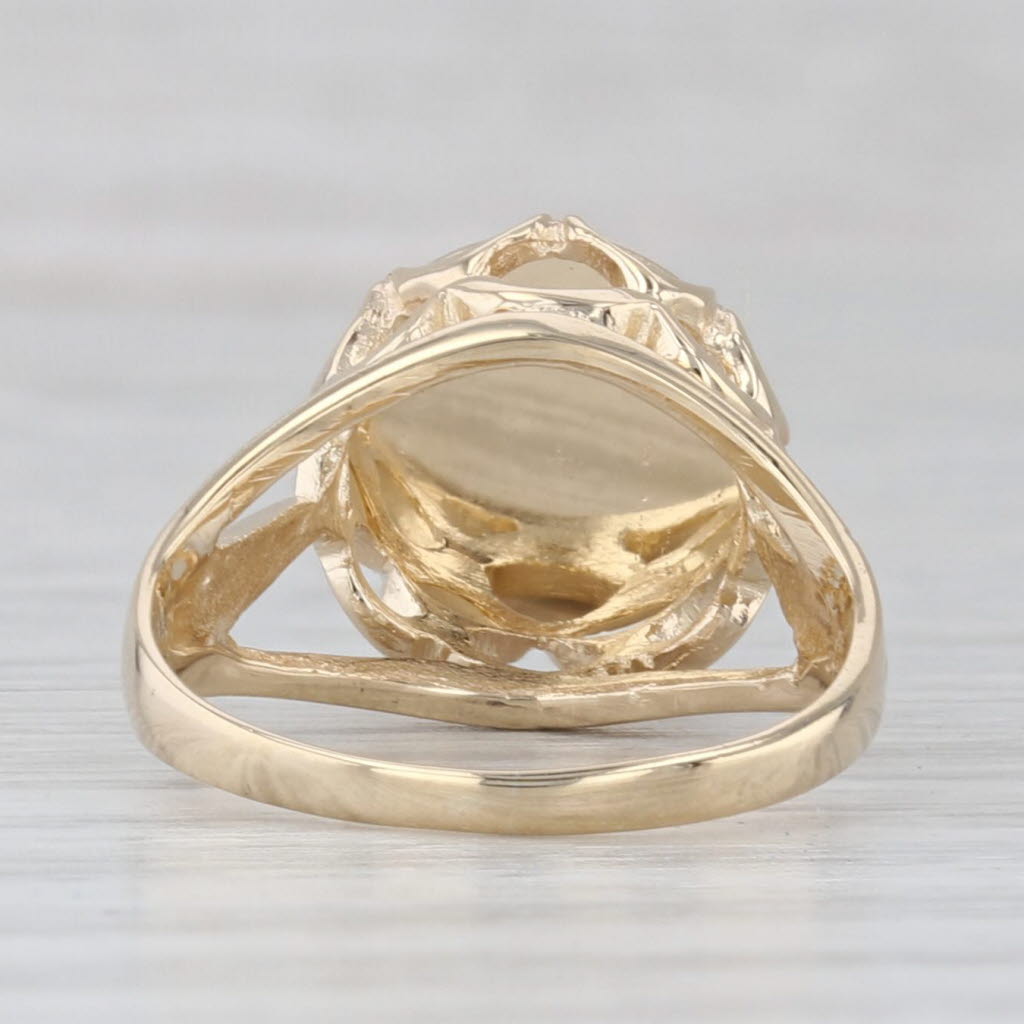 Gemini Twins Zodiac Coin Ring 14k Yellow Gold Size 3.25 Astrology