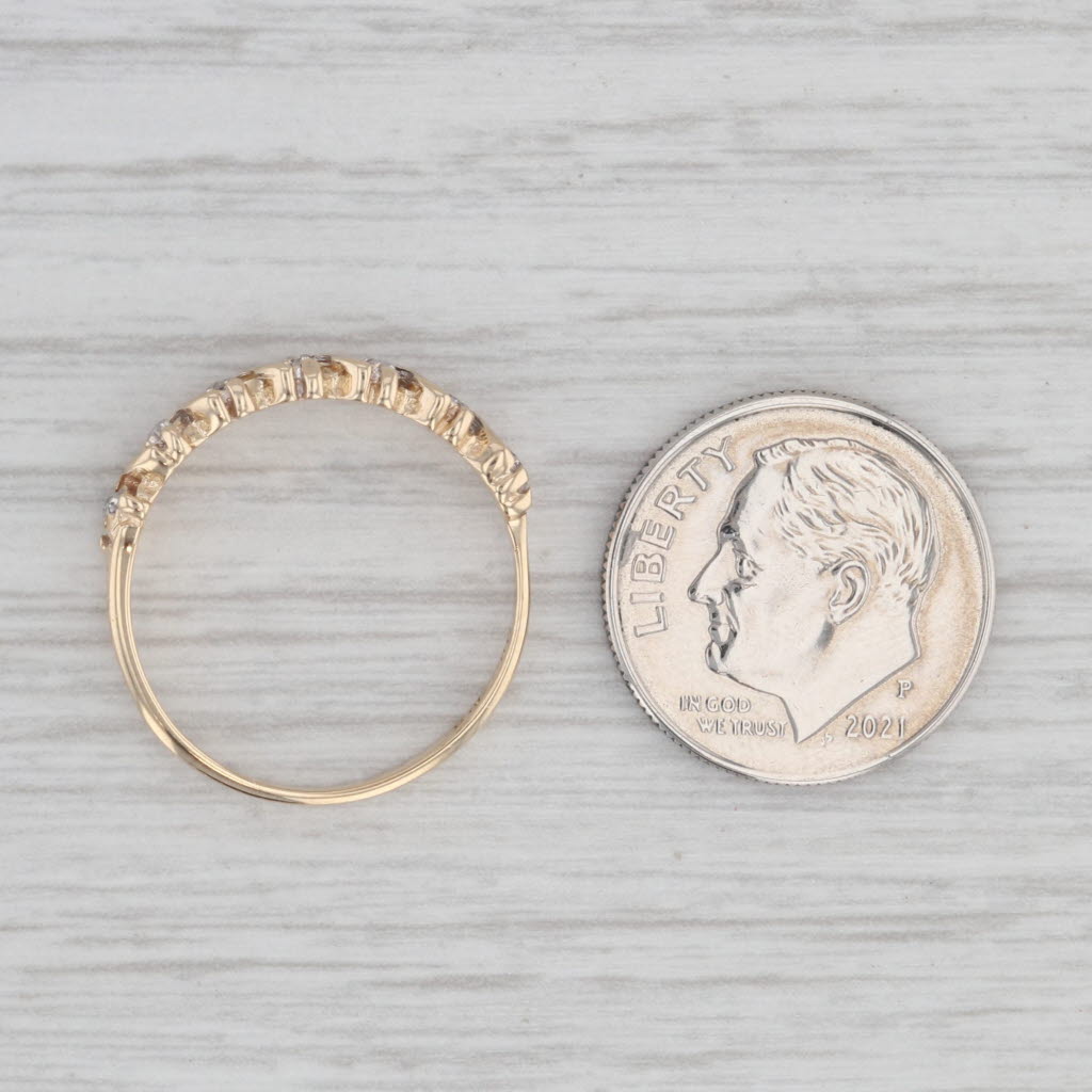 Light Gray Diamond Stackable Ring 10k Yellow Gold Wedding Anniversary Band Size 7