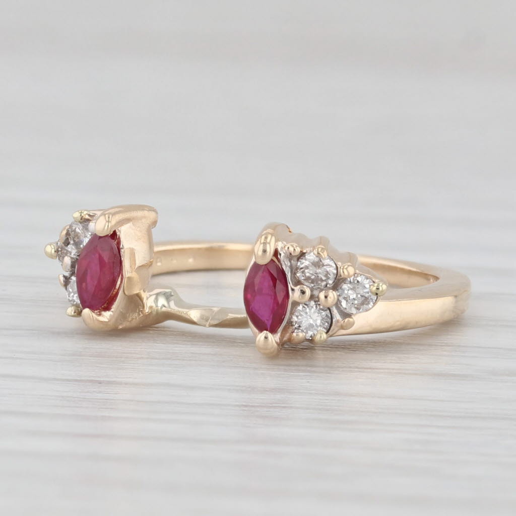 Ruby Diamond Enhancer Ring Guard 14k Yellow Gold Size