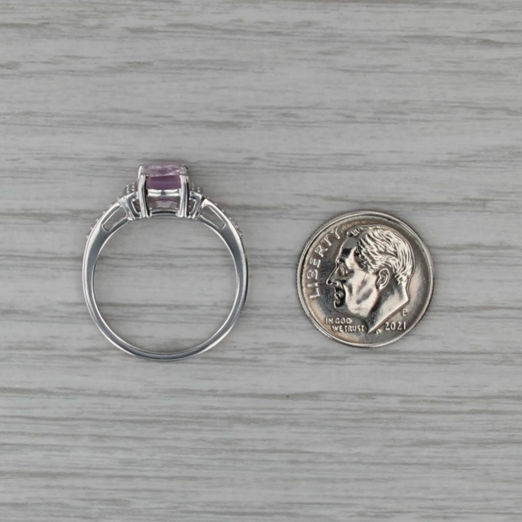 1.87ctw Pink Knuzite Zircon Ring 10k White Gold Size 8.25