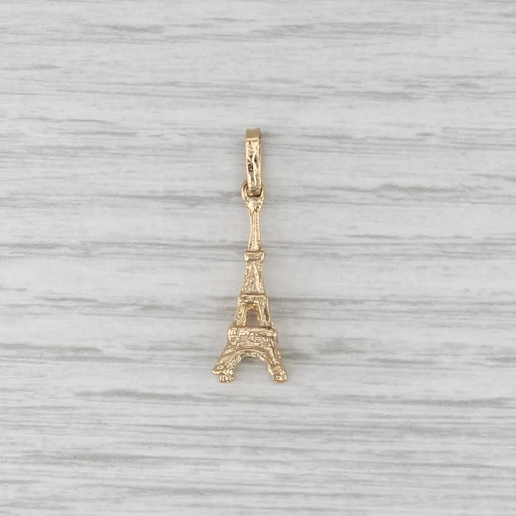 Eiffel Tower Charm 18k Yellow Gold Paris France Souvenir Pendant