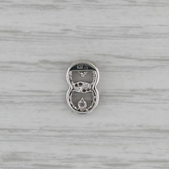 Small 0.20ctw Diamond Interlocking Circles Pendant 14k White Gold