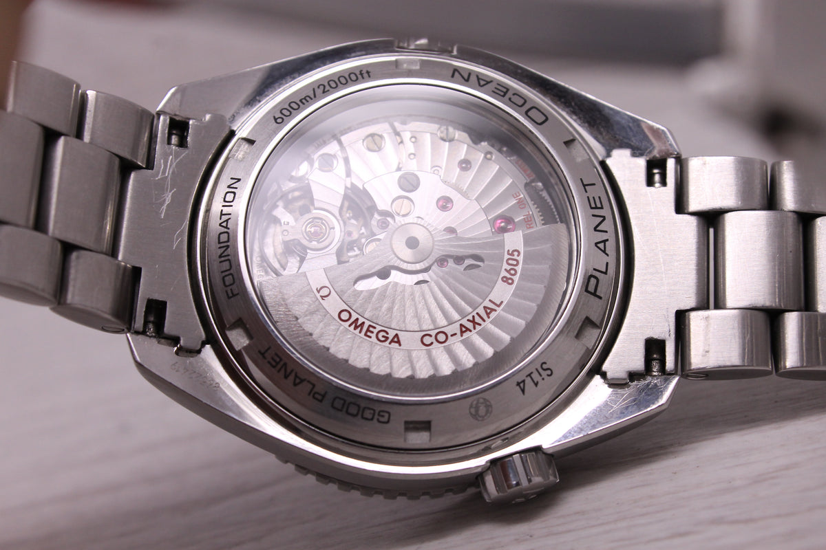 Omega Seamaster GMT Good Planet Ocean Mens 43.5mm Steel Automatic Divers Watch