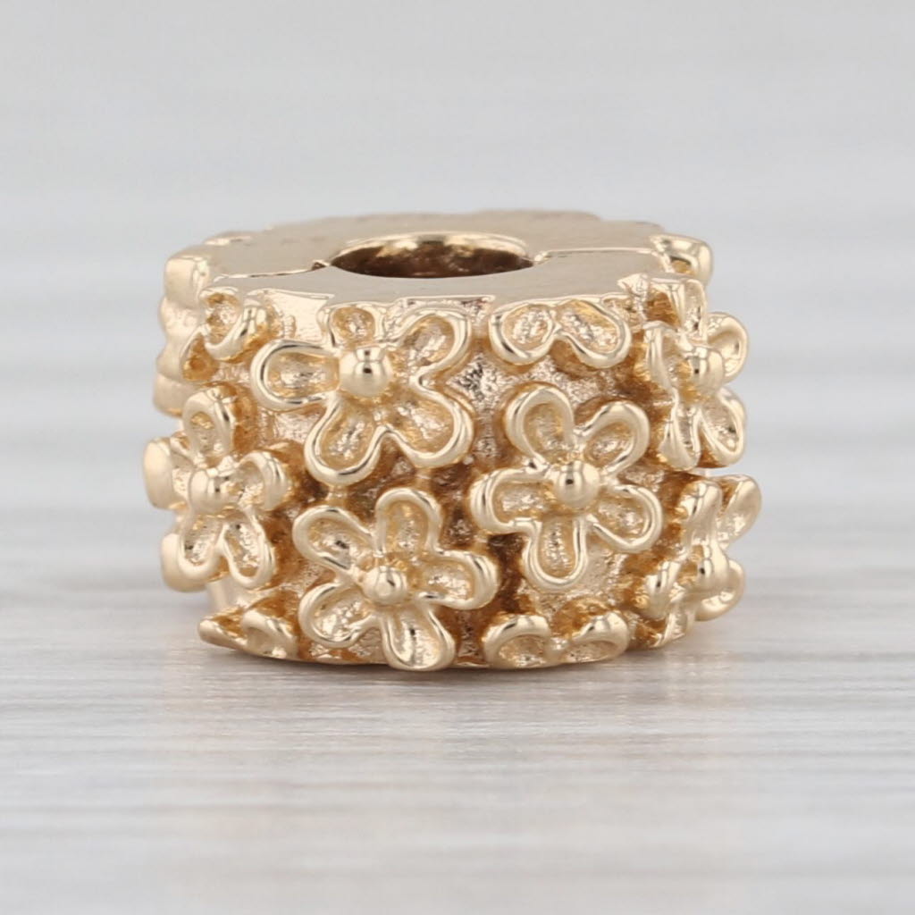 Pandora Golden Flower Daisy Clip Bead Charm 14k Gold 750507 Retired