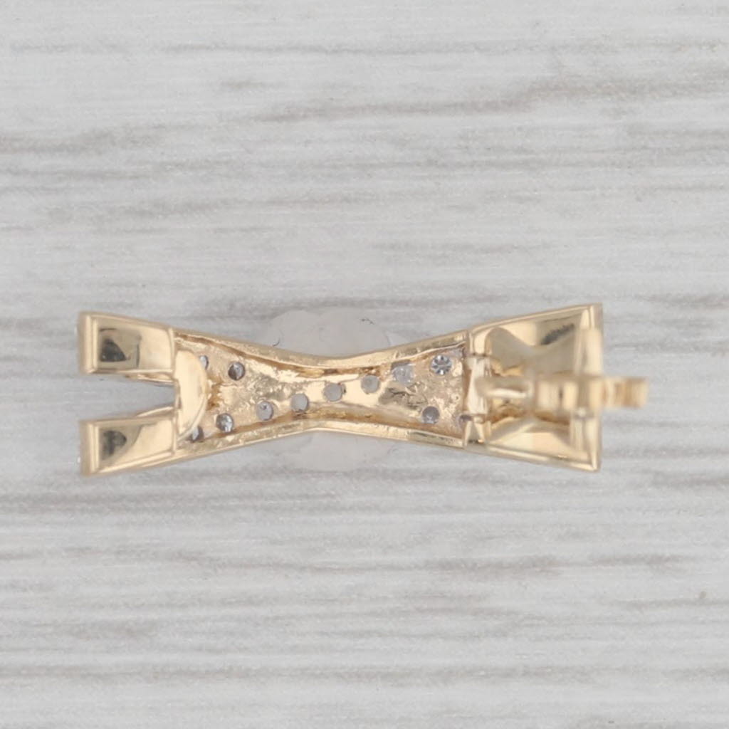 Gray 0.20ctw Diamond Crossover Slide Pendant 14k Yellow Gold Enhancer Clip Bail