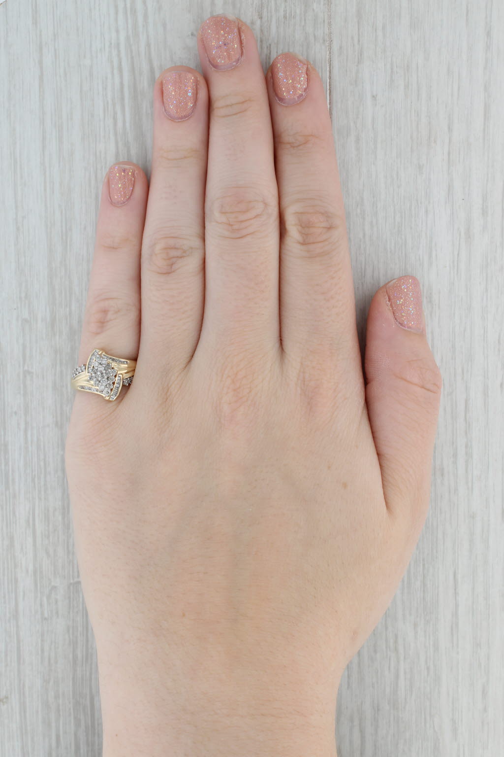 Gray 0.50ctw Diamond Ring 10k Yellow Gold Size 7.25 Engagement