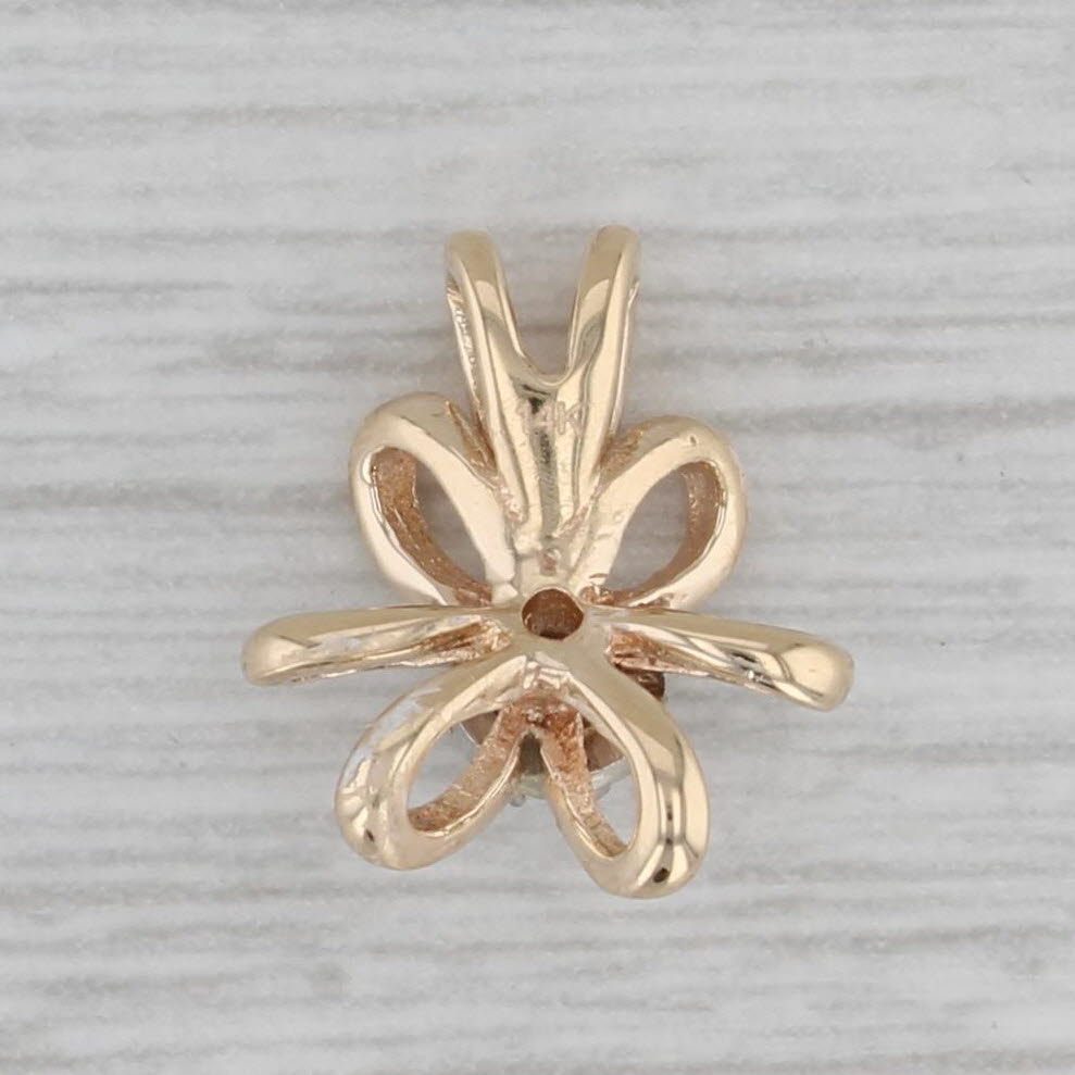 Gray Diamond Solitaire Knot Pendant 14k Yellow Gold Small Drop