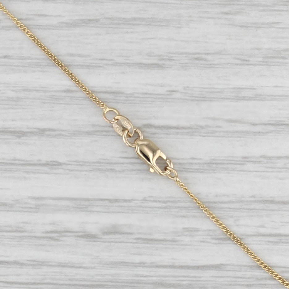 Double Cross Pendant Necklace 14k Yellow Gold 18" Curb Chain Necklace
