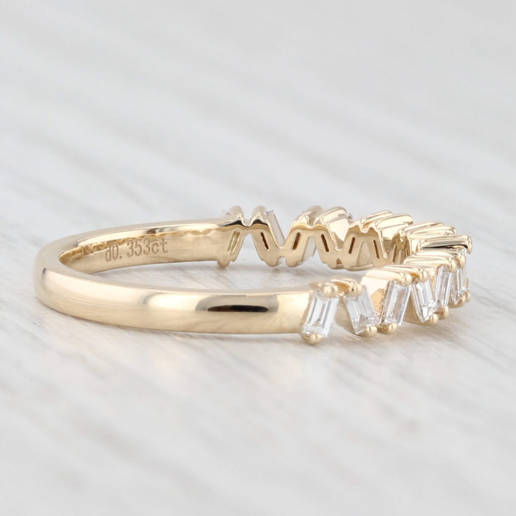 Light Gray New 0.35ctw Diamond Wedding Ring 14k Yellow Gold Stackable Anniversary Band 6.5