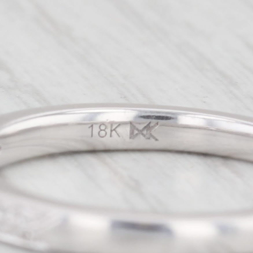 Light Gray New Beverley K 0.10ctw Wedding Band 18k White Gold Stackable Ring Size 6.75