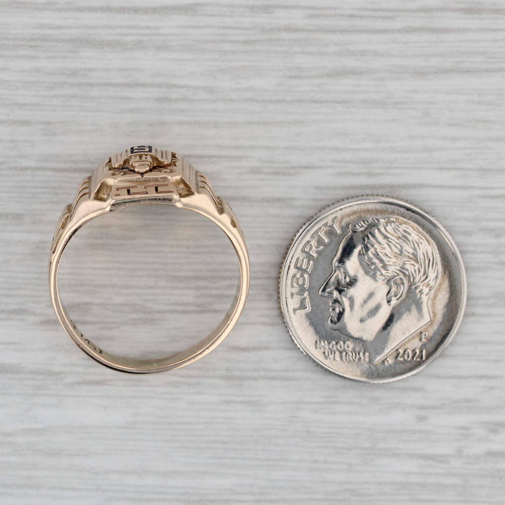 Gray Vintage Class Ring 1934 Signet 10k Yellow Gold Size 6.5