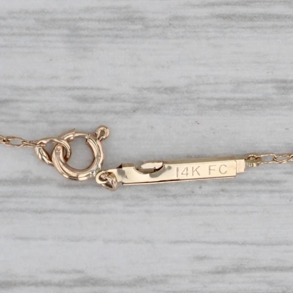 Mother & Child Heart Pendant Necklace 14k Yellow Gold 26.75" Fine Rope Chain