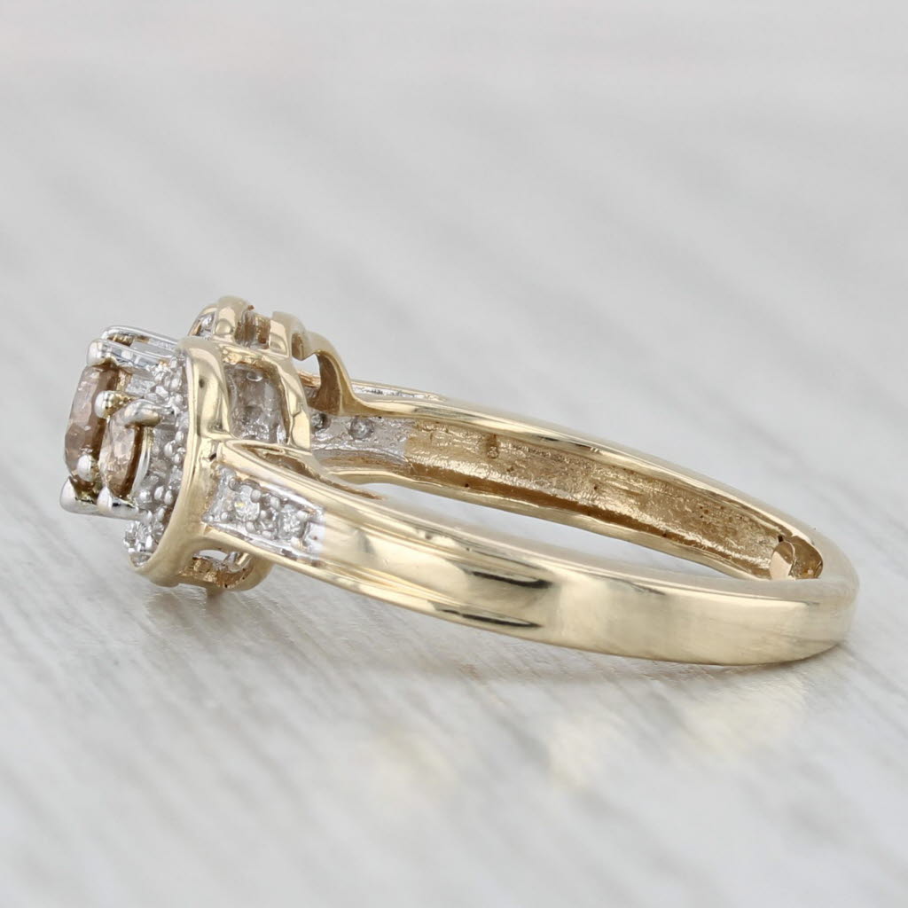 Light Gray 0.62ctw Champagne Diamond Engagement Ring 14k Yellow Gold Size 4