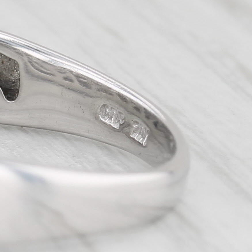 Light Gray 0.20ctw Diamond Men's Wedding Band 10k White Gold Size 11.25 Ring