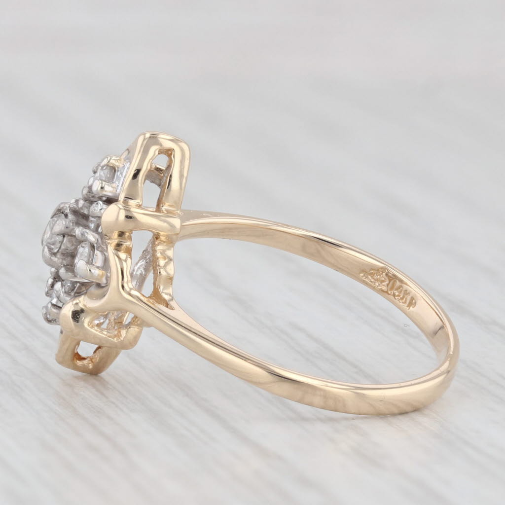 Light Gray Vintage 0.20ctw Diamond Cluster Ring 14k Yellow Gold Size 6