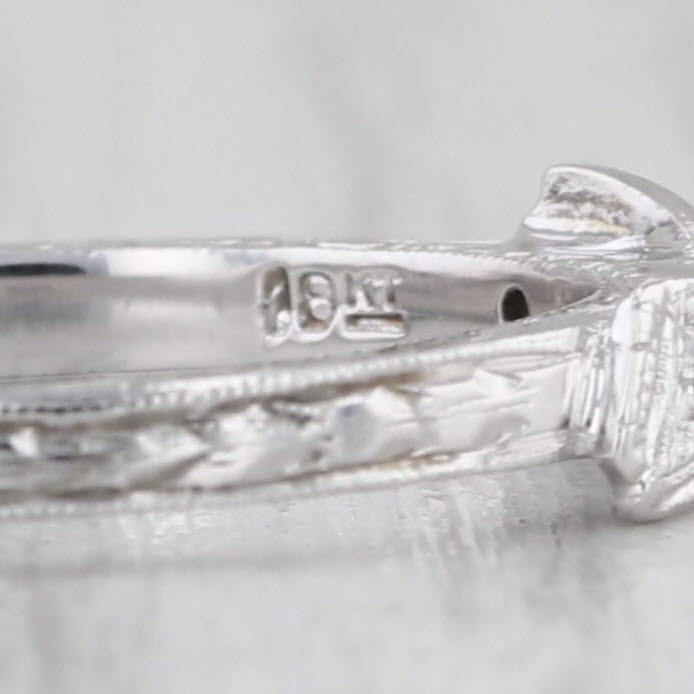 Diamond Bow Ring 18k White Gold Size 6 Stackable Wedding Band