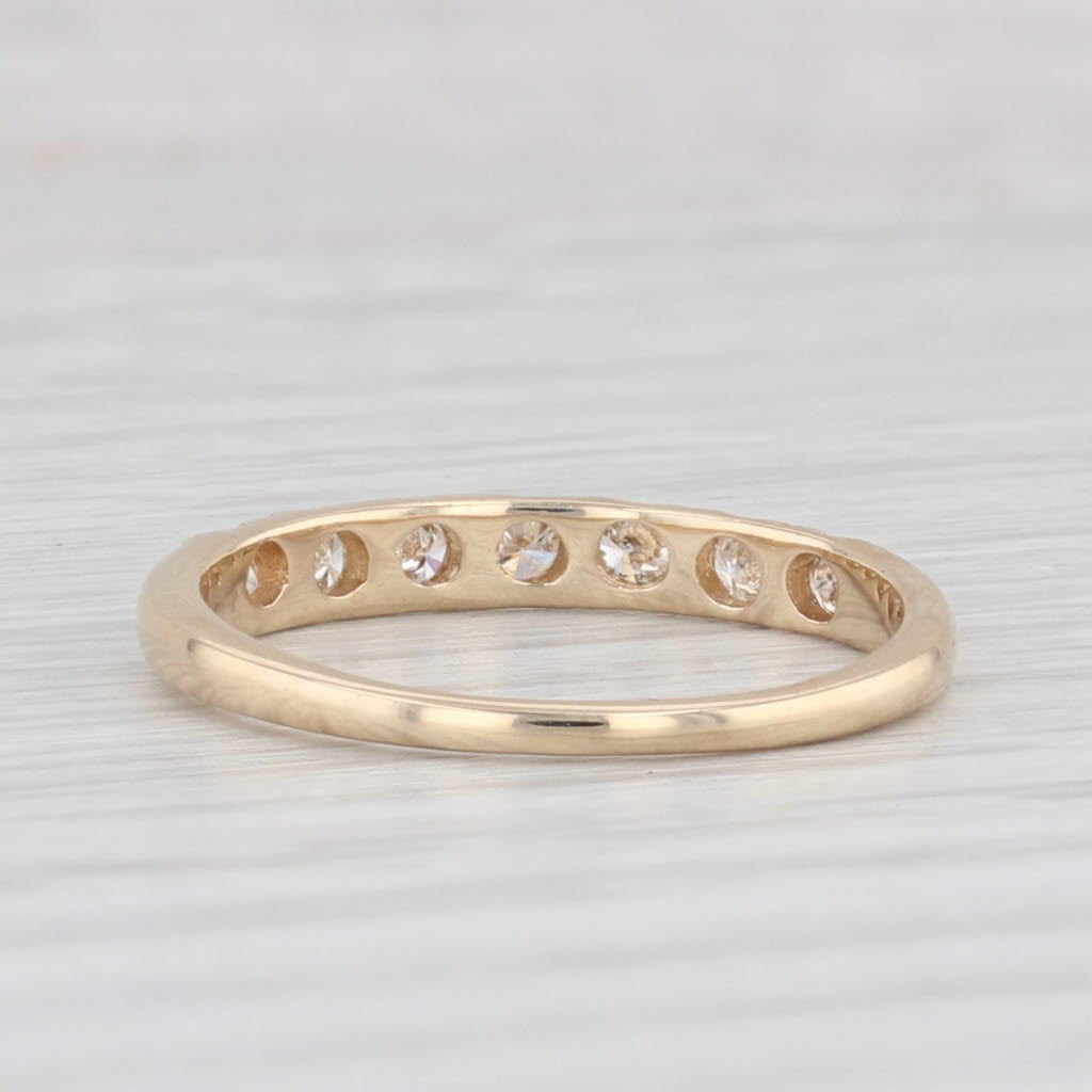 Light Gray 0.20ctw Diamond Wedding Ring 14k Yellow Gold Sz 6.25 Stackable Anniversary Band