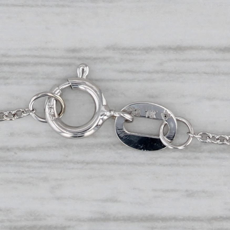 Gray 0.26ctw Diamond Station Necklace 14k White Gold 18"