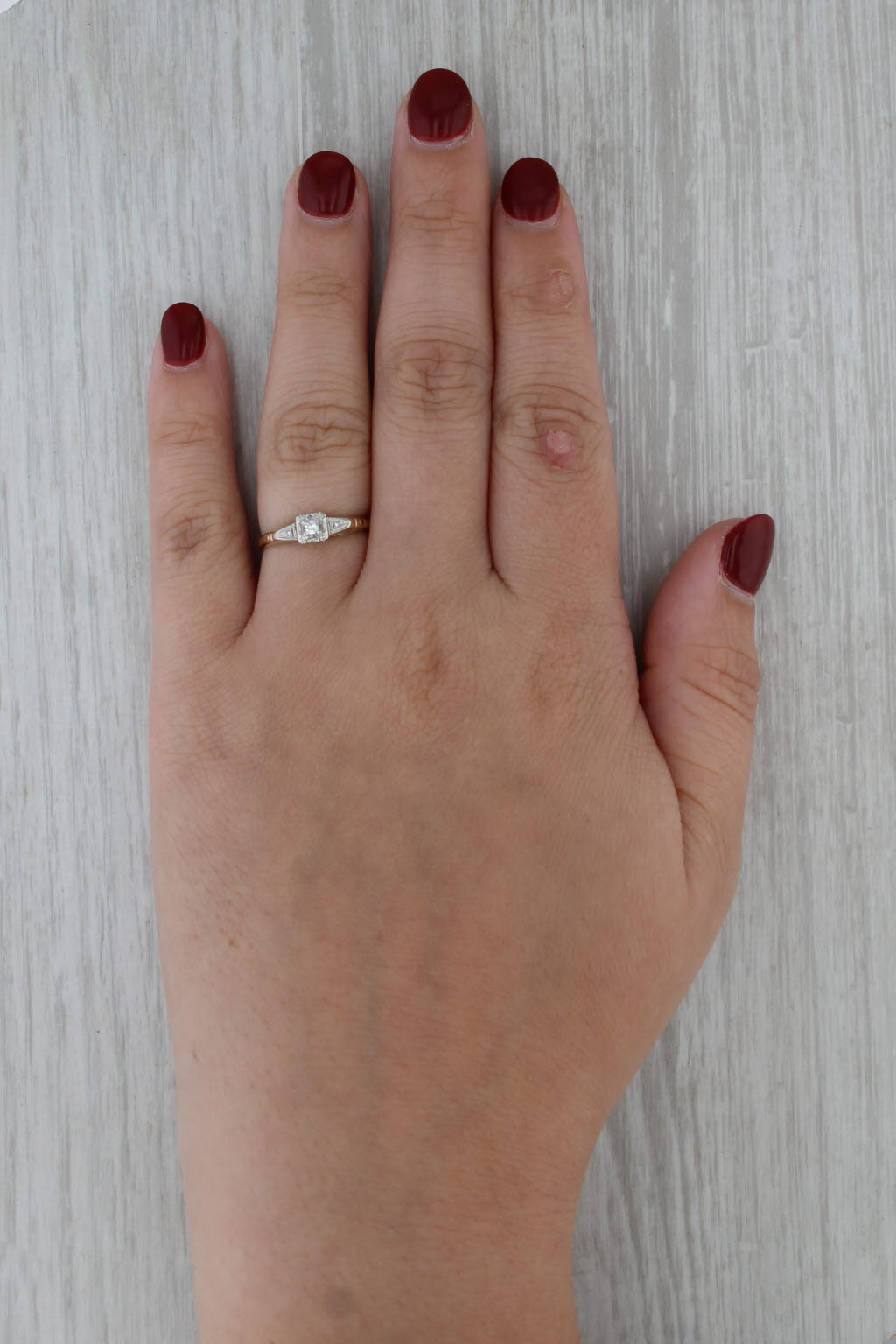 Diamond Solitaire Ring 14k Yellow Gold Size 6.5 Promise Engagement