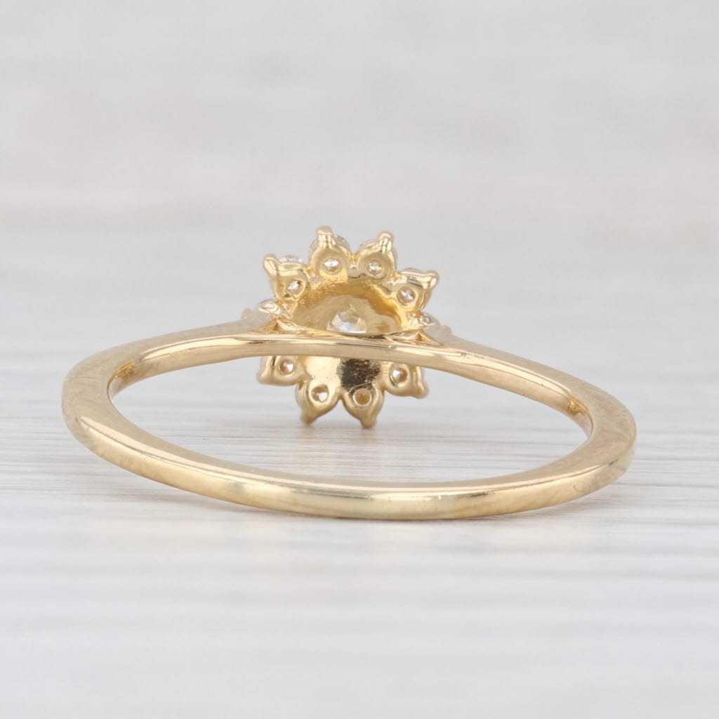 Light Gray 0.67ctw Round Diamond Halo Engagement Ring 14k Yellow Gold Size 10.25 GIA