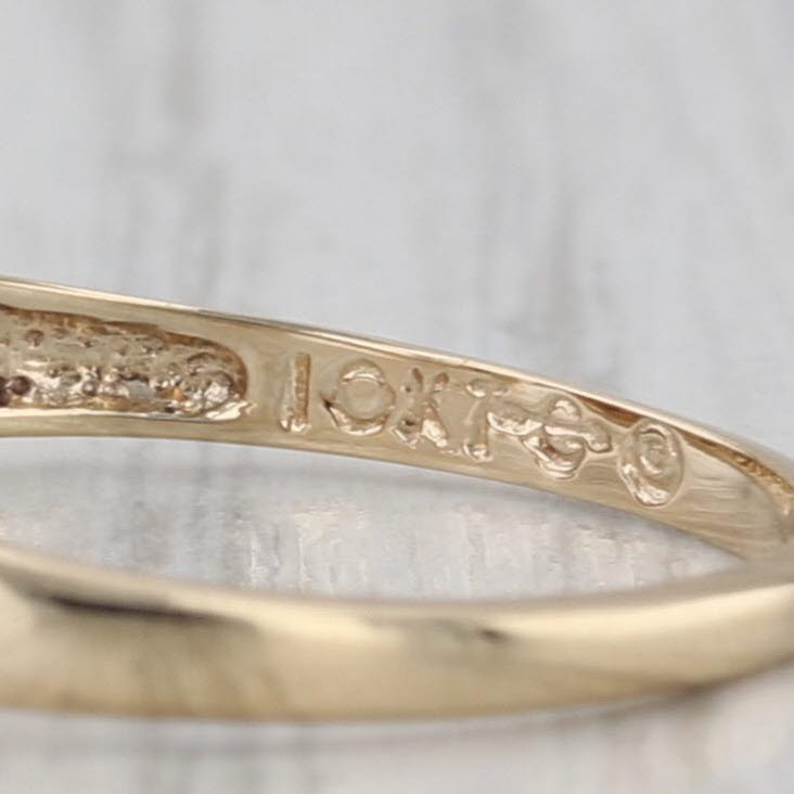 Diamond Solitaire Bypass Ring 10k Yellow Gold Size 7 Stackable