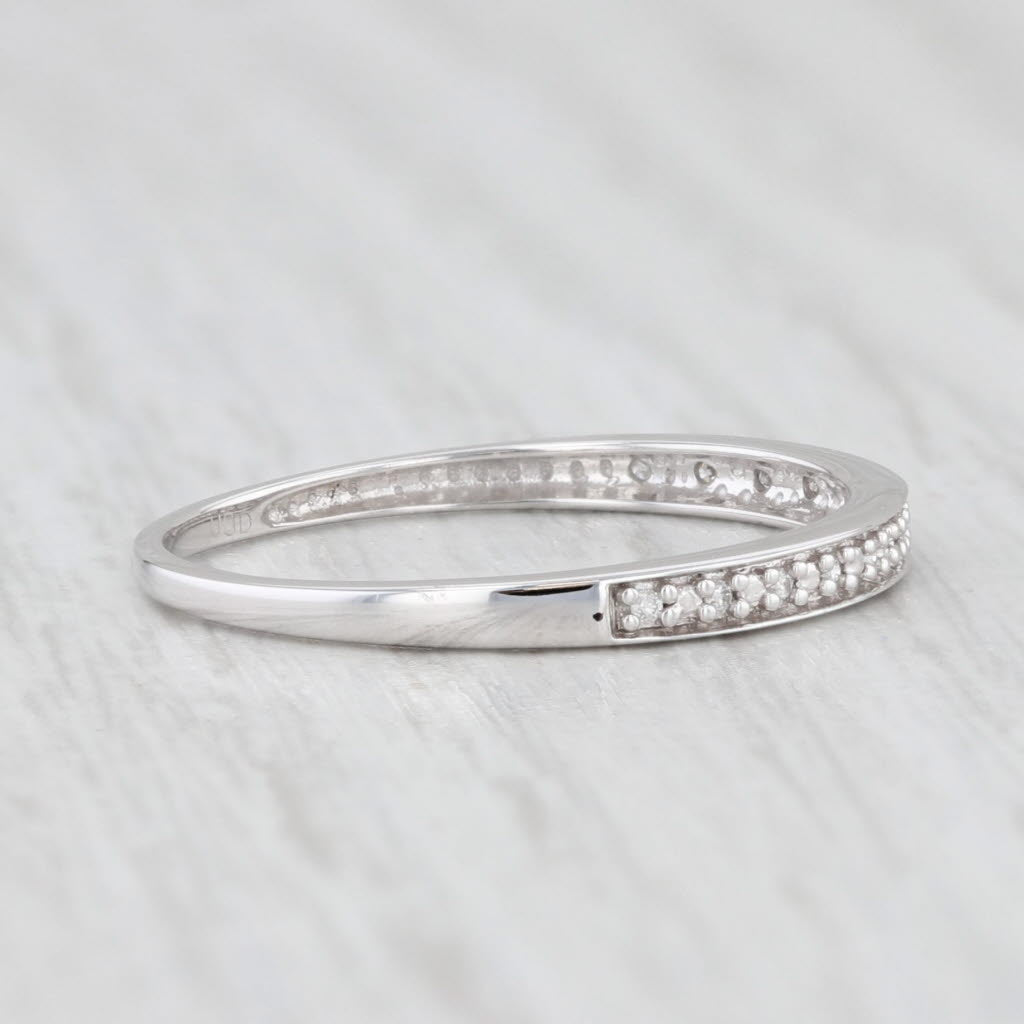 Light Gray New Diamond Wedding Band 10k White Gold Size 6.25 Stackable Ring