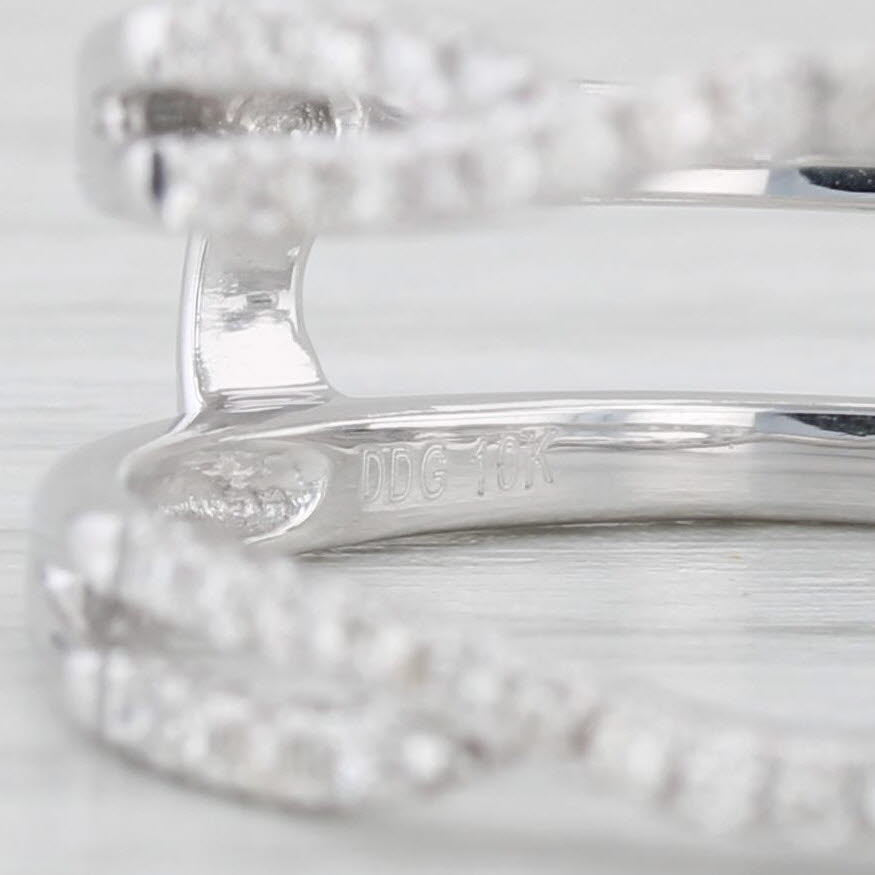 Light Gray 0.30ctw Diamond Ring Jacket Enhancer 10k White Gold Size 7-7.25 Bridal Wedding