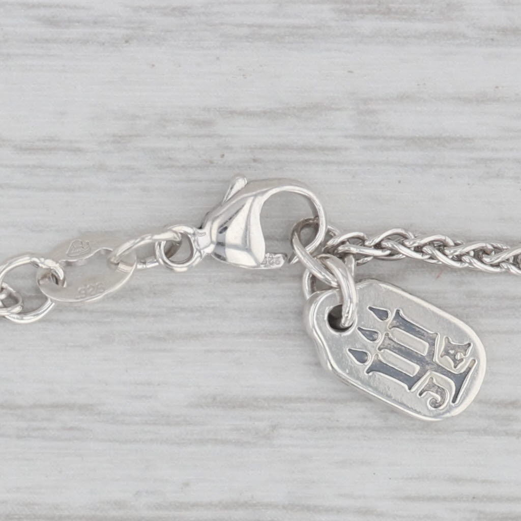 Gray Linked Hearts Pendant Necklace Sterling Silver 18.5" Wheat Chain James Avery