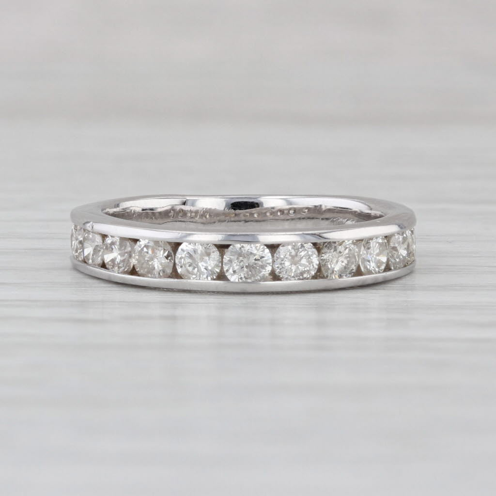 1ctw Diamond Wedding Band 14k White Gold Anniversary Stackable Ring Size 7