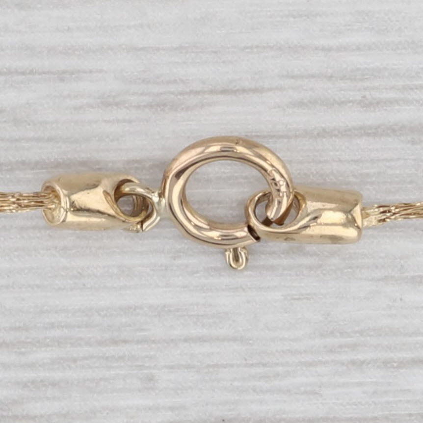 Light Gray New Cubic Zirconia Station Necklace 14k Yellow Gold 18.25" Rope Mesh Chain